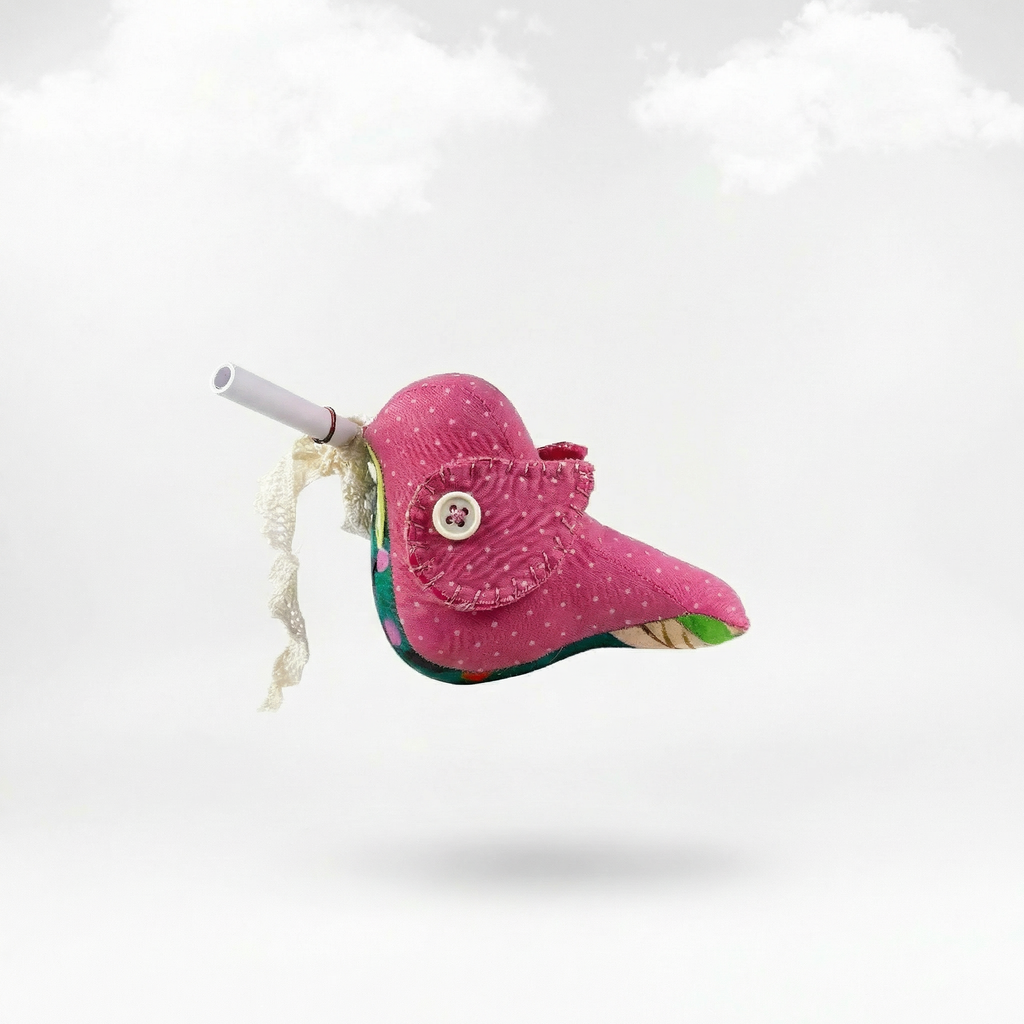 Messenger Bird – Der rosafarbene Briefbote mit Papierrolle und Magnet