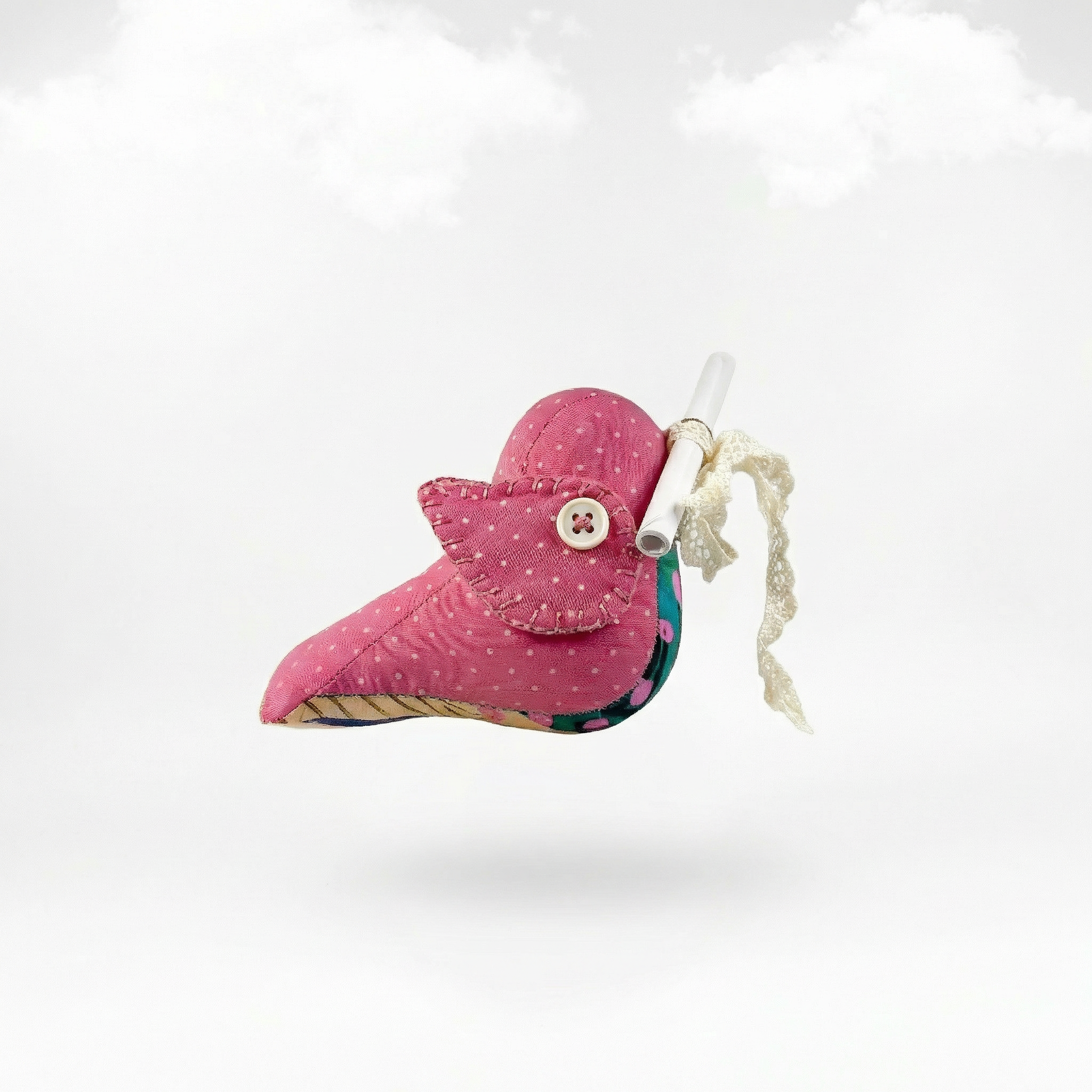 Messenger Bird – Der rosafarbene Briefbote mit Papierrolle und Magnet