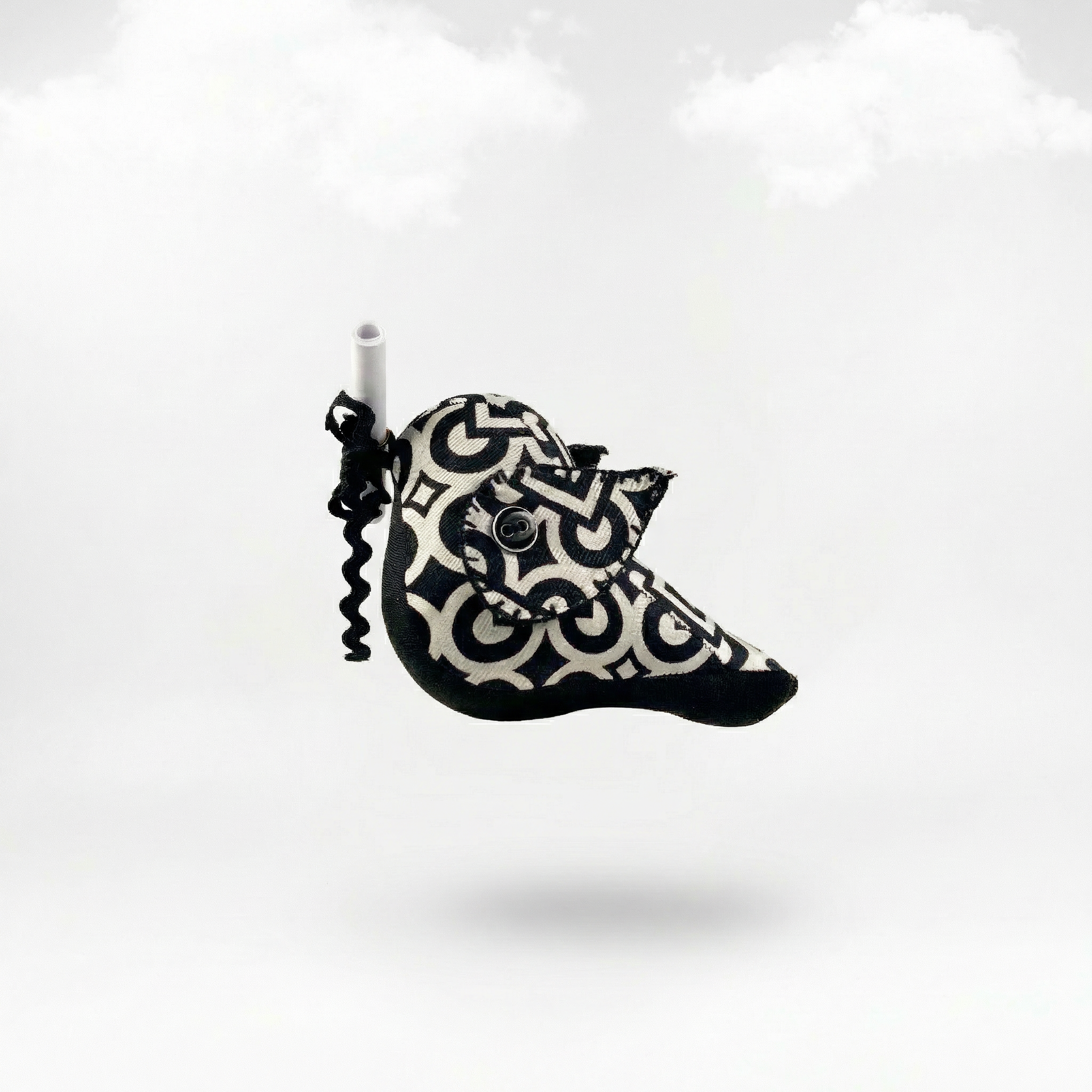 Messenger Bird – Der moderne Schwarz-Weiß Briefbote mit geometrischem Muster & Magnet