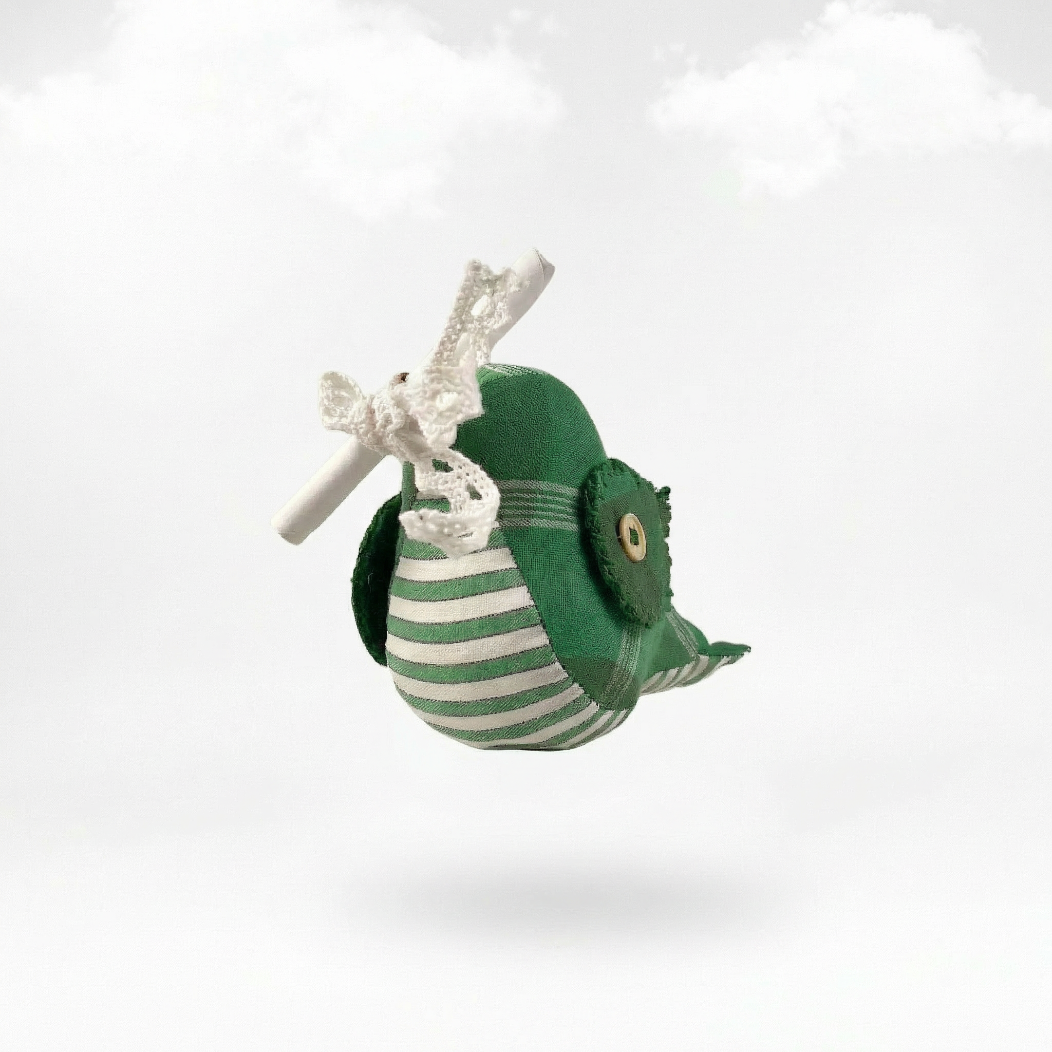 Messenger Bird – Der frische Grün-Weiß Briefbote mit Streifenmuster & Magnet