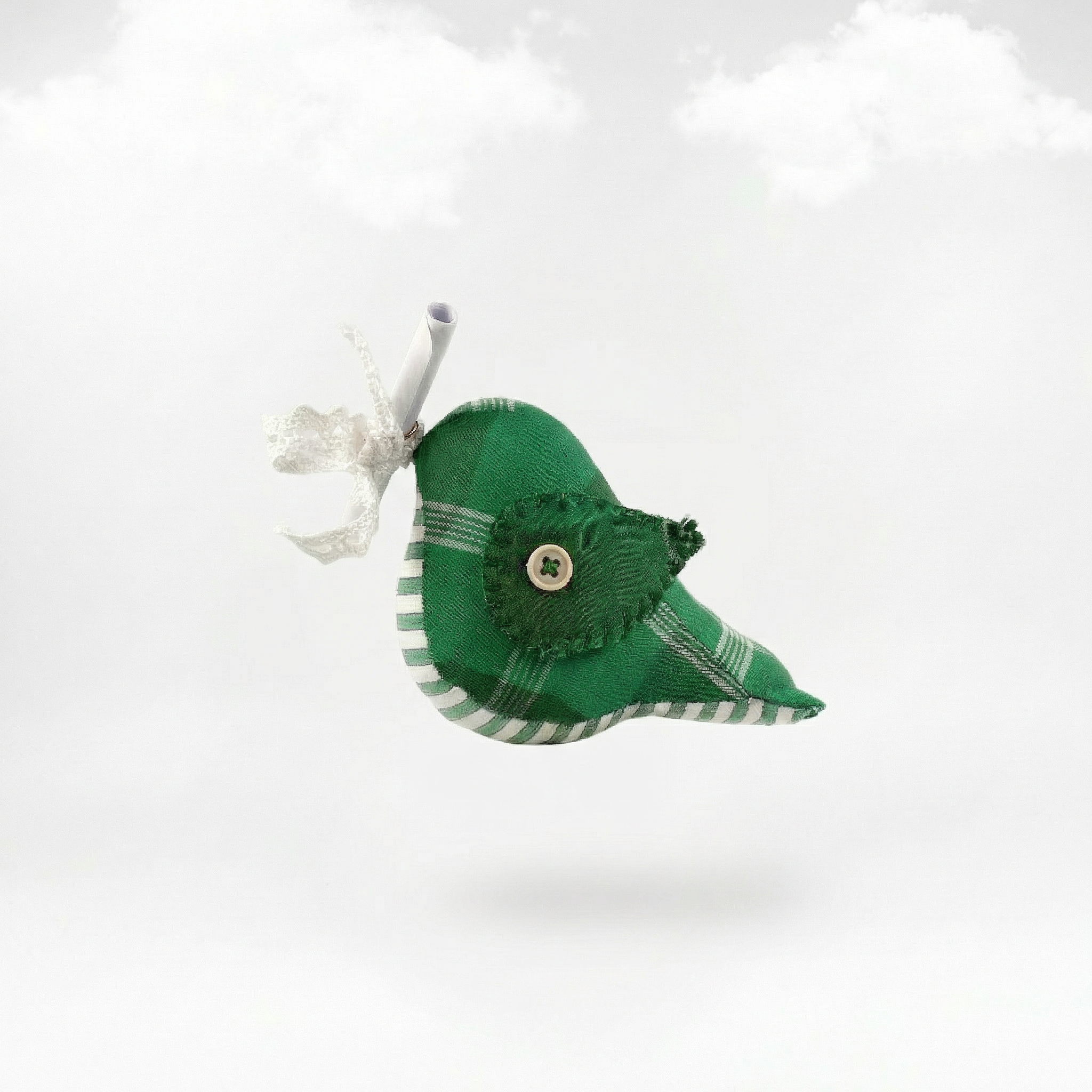 Messenger Bird – Der frische Grün-Weiß Briefbote mit Streifenmuster & Magnet