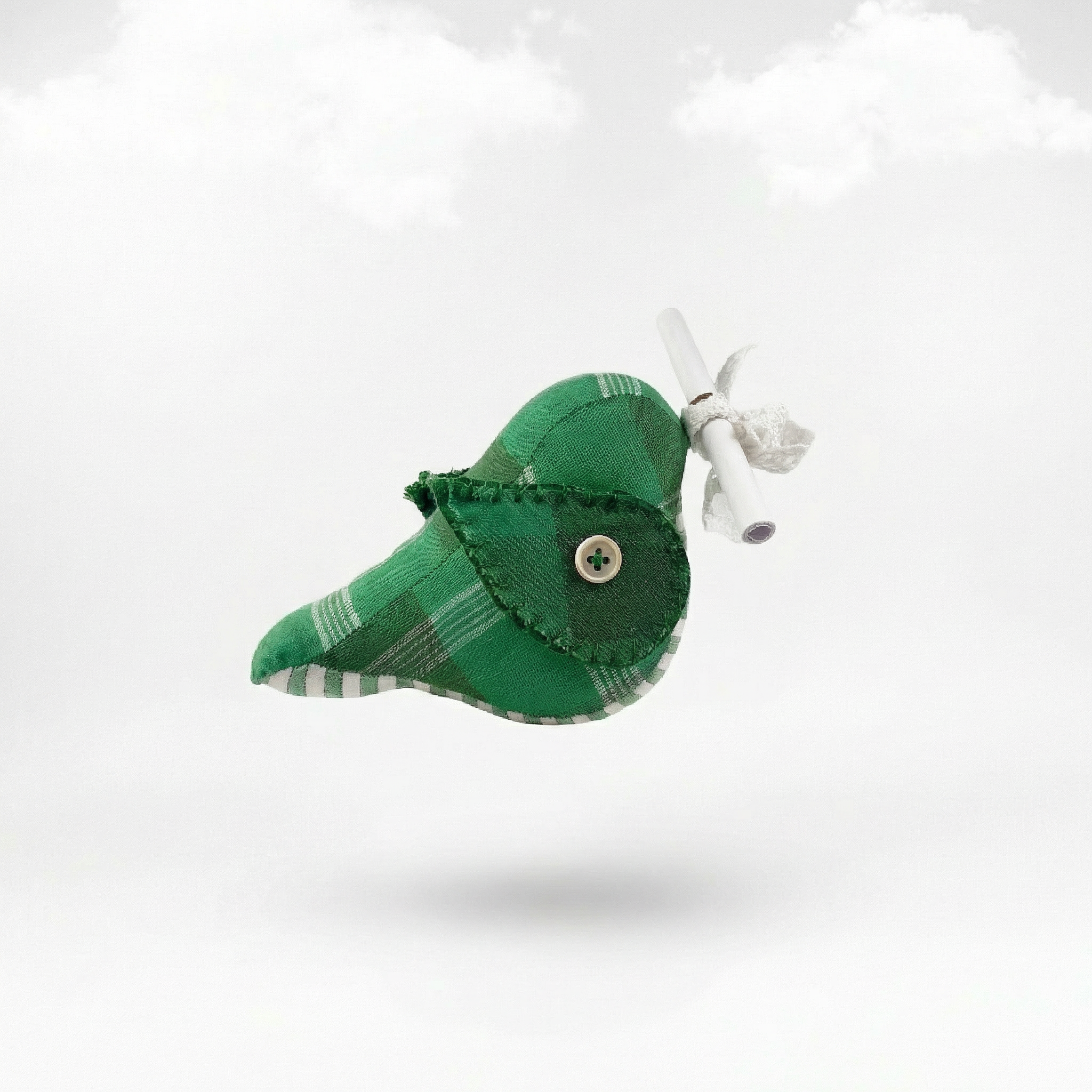 Messenger Bird – Der frische Grün-Weiß Briefbote mit Streifenmuster & Magnet