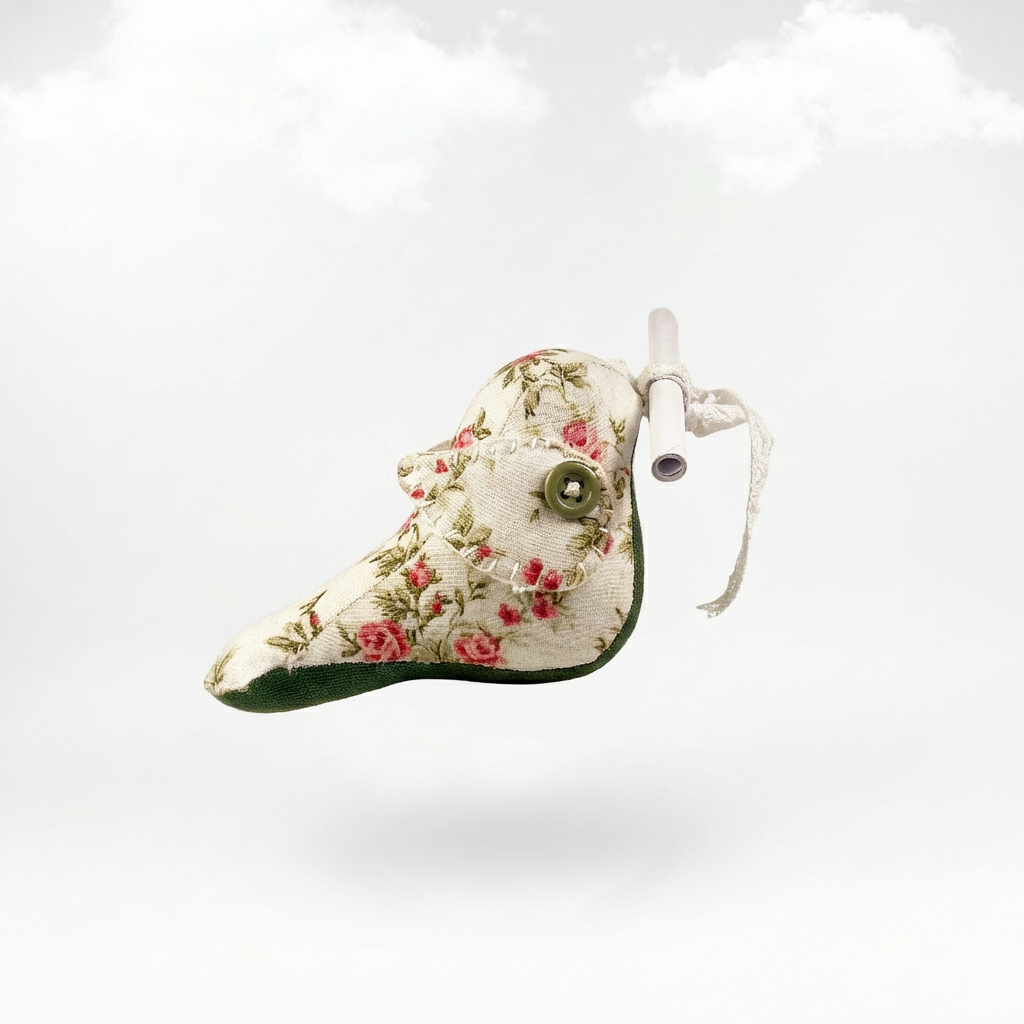 Messenger Bird – Der romantische Grün-Weiß Briefbote mit Rosenmuster & Magnet