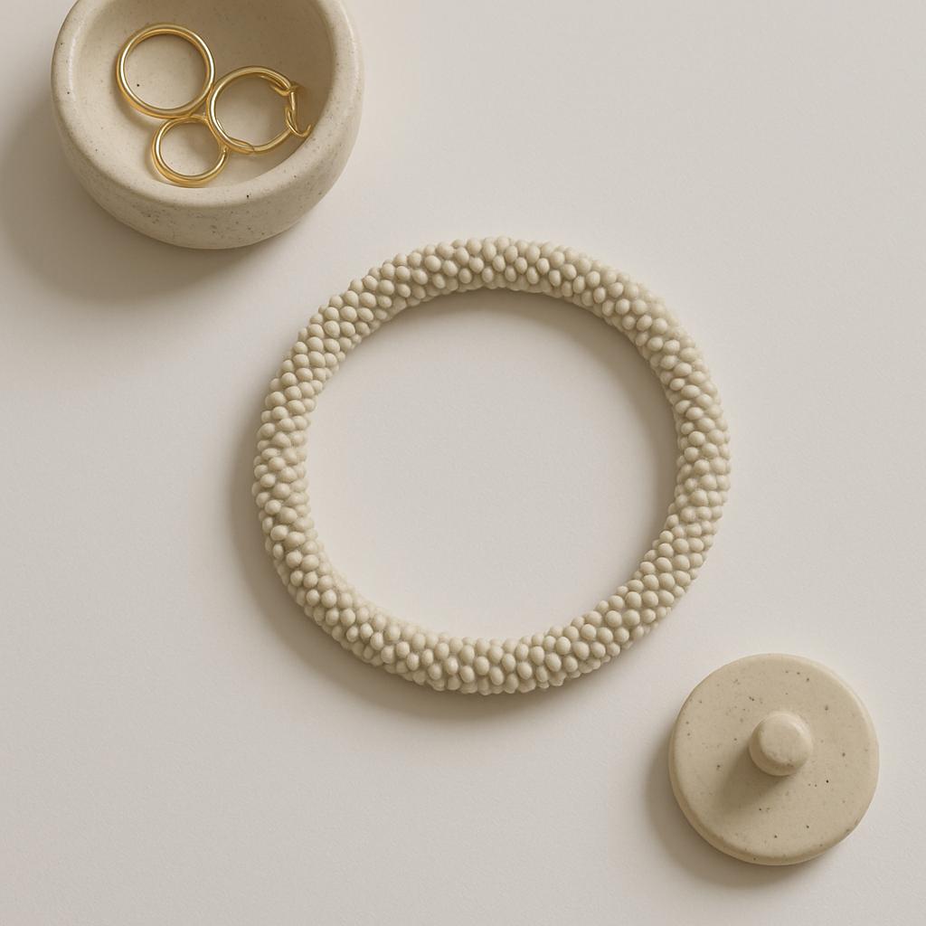 Handgefertigtes hellgraues Glasperlen-Armband | Zeitloses Schmuckstück aus Seedbeads | Minimalistisches Accessoire | Geschenkidee