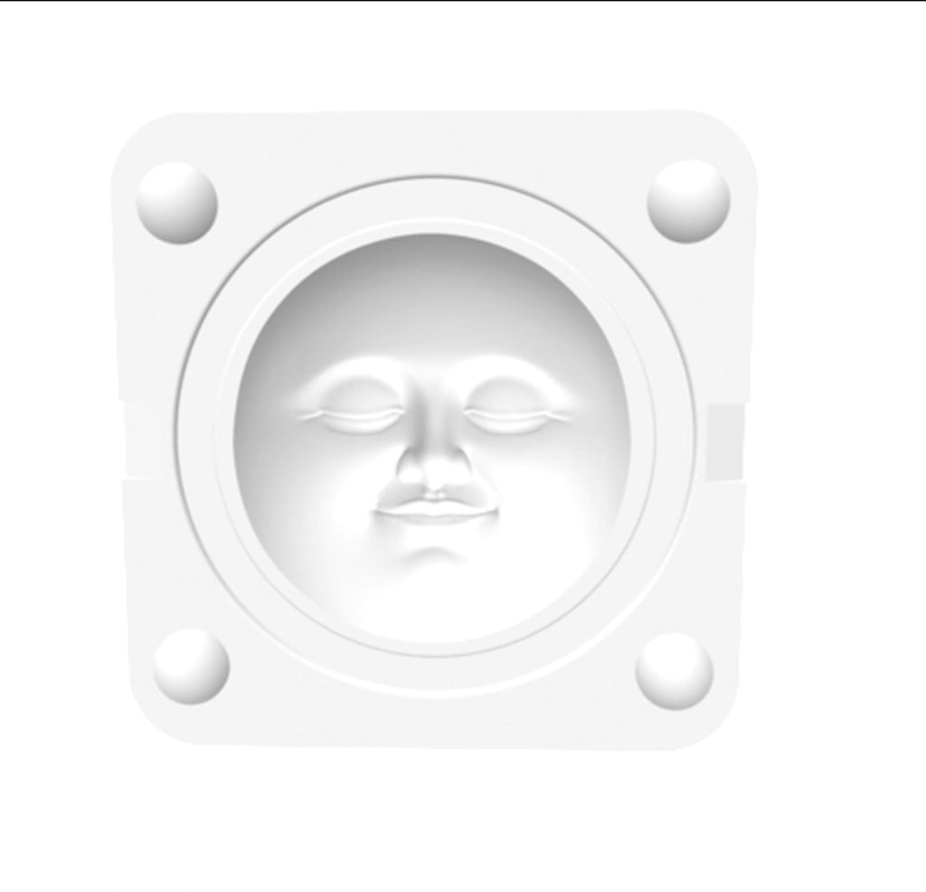 Digitale STL-Datei enthält eine zweiteilige 3D-Druckform mit einem detailreichen Vollmond-Gesicht – ideal für Ton-, Polymer Clay, usw