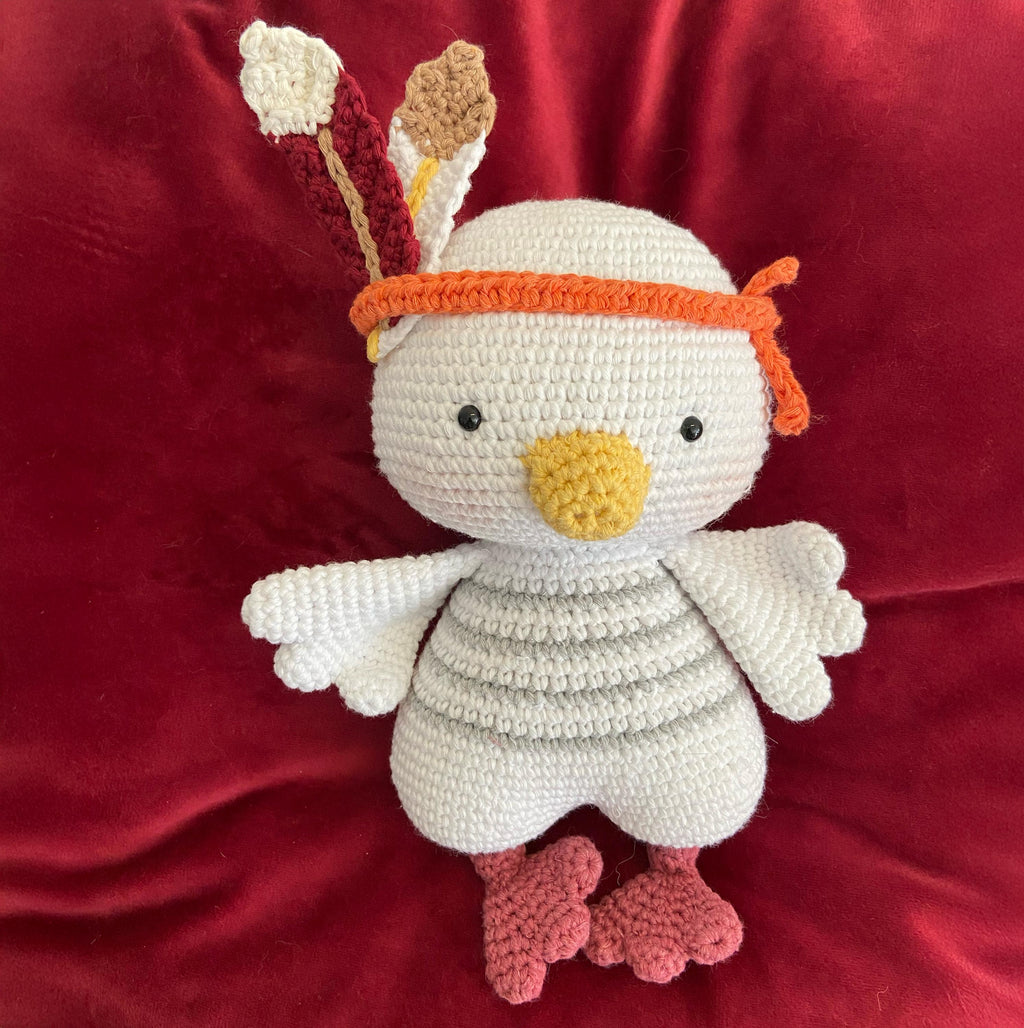 Amigurumi Ente Finn aus Bio-Baumwolle, gehäkelt, Stofftier, 18 cm, Kuscheltier, Geschenkidee, Spielzeug für Kinder