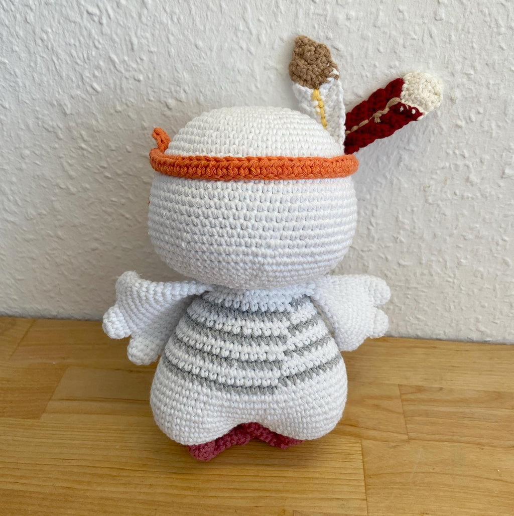 Amigurumi Ente Finn aus Bio-Baumwolle, gehäkelt, Stofftier, 18 cm, Kuscheltier, Geschenkidee, Spielzeug für Kinder
