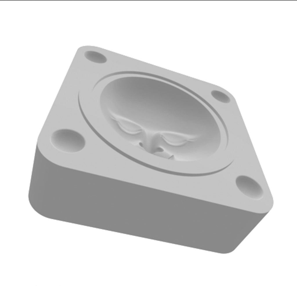 Digitale STL-Datei enthält eine zweiteilige 3D-Druckform mit einem detailreichen Vollmond-Gesicht – ideal für Ton-, Polymer Clay, usw