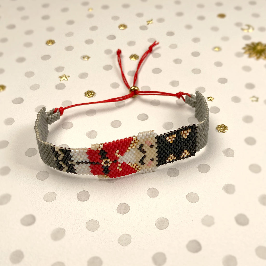 Handgemachtes Verstellbares Miyuki Perlenarmband Weihnachten Armband – Nussknacker Motiv Schmuck Geschenkidee