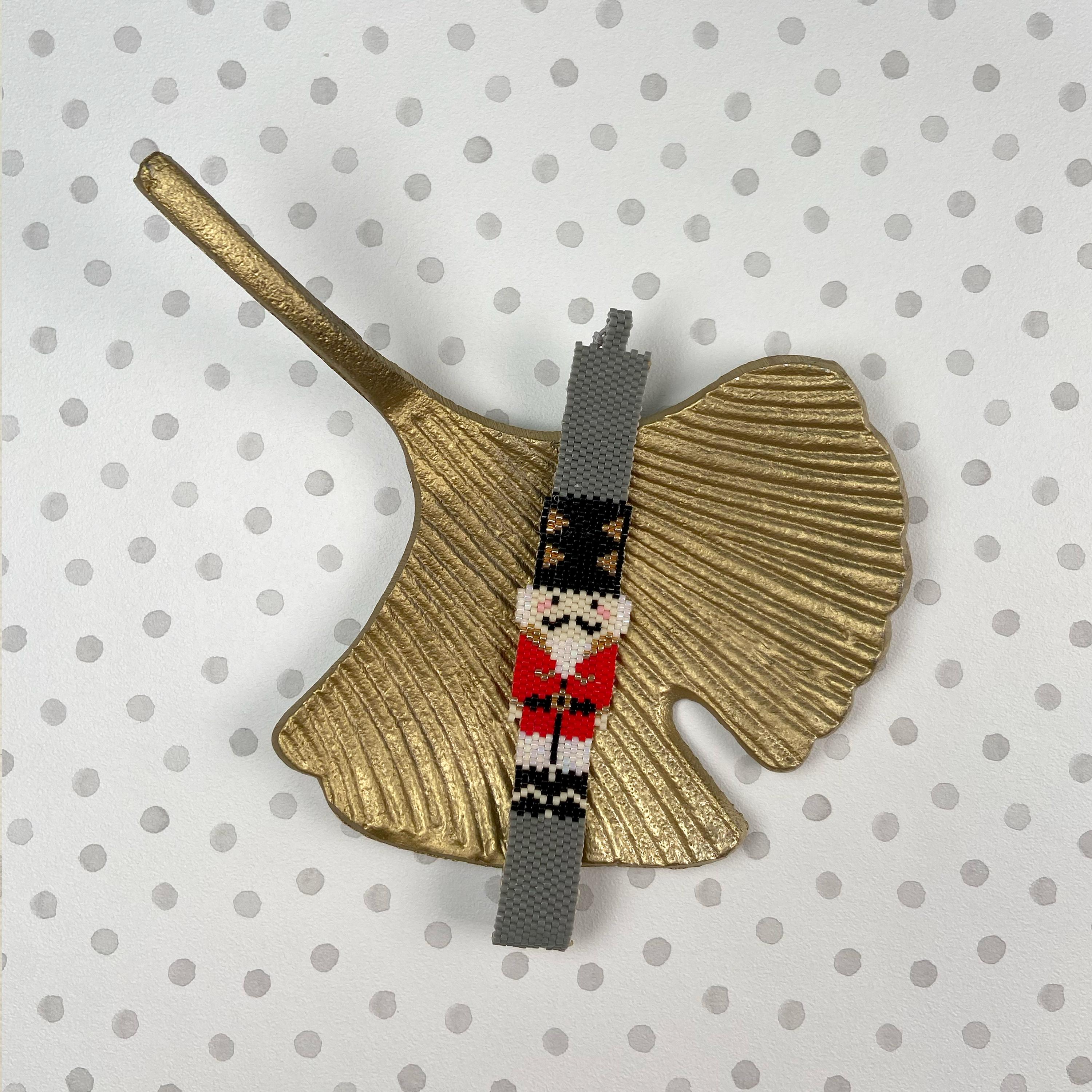 Handgemachtes Verstellbares Miyuki Perlenarmband Weihnachten Armband – Nussknacker Motiv Schmuck Geschenkidee