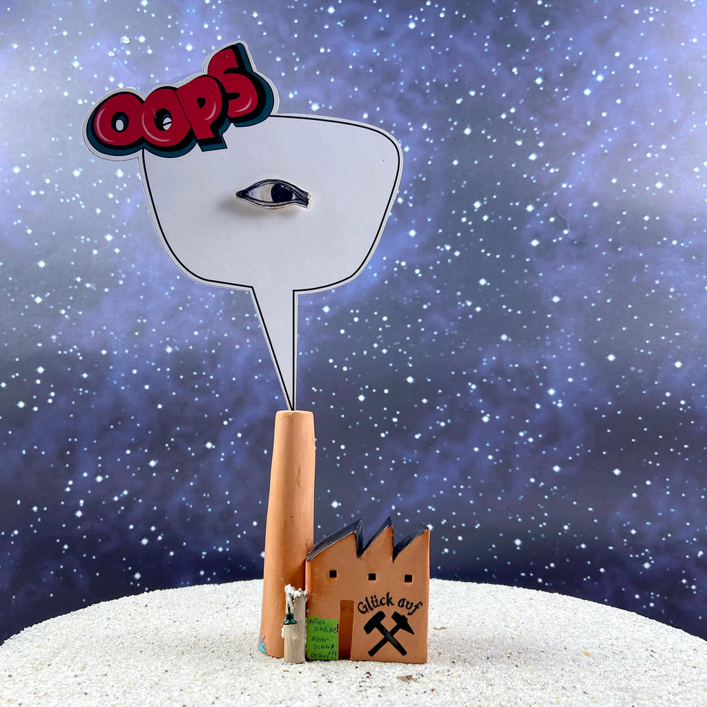 Handgemachte Keramikfabrik als Notizhalter – individuell bemalt - Graffiti