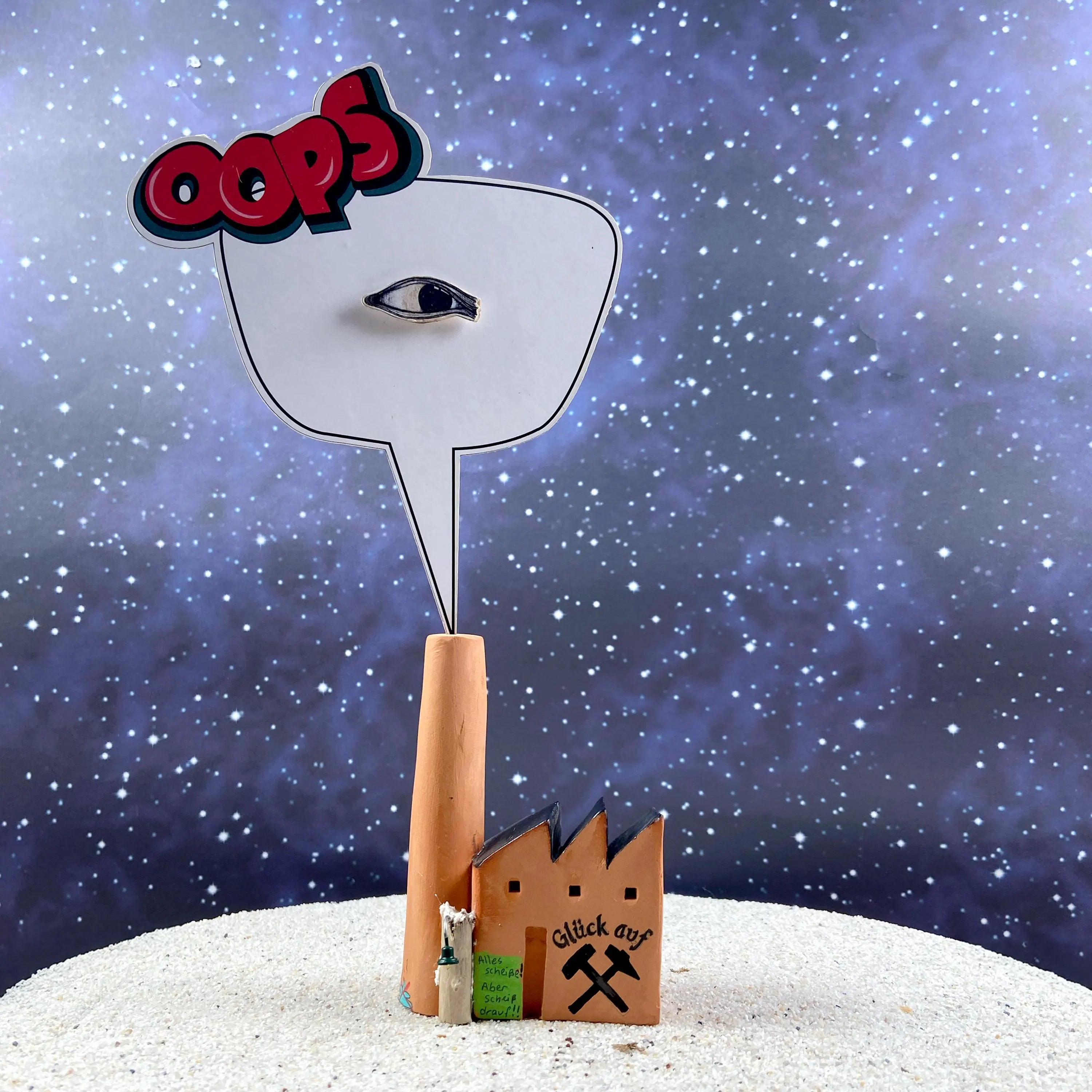 Handgemachte Keramikfabrik als Notizhalter – individuell bemalt - Graffiti