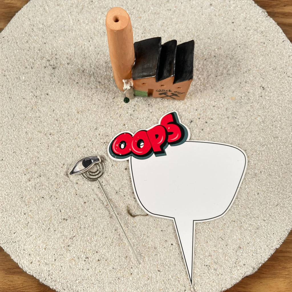 Handgemachte Keramikfabrik als Notizhalter – individuell bemalt - Graffiti