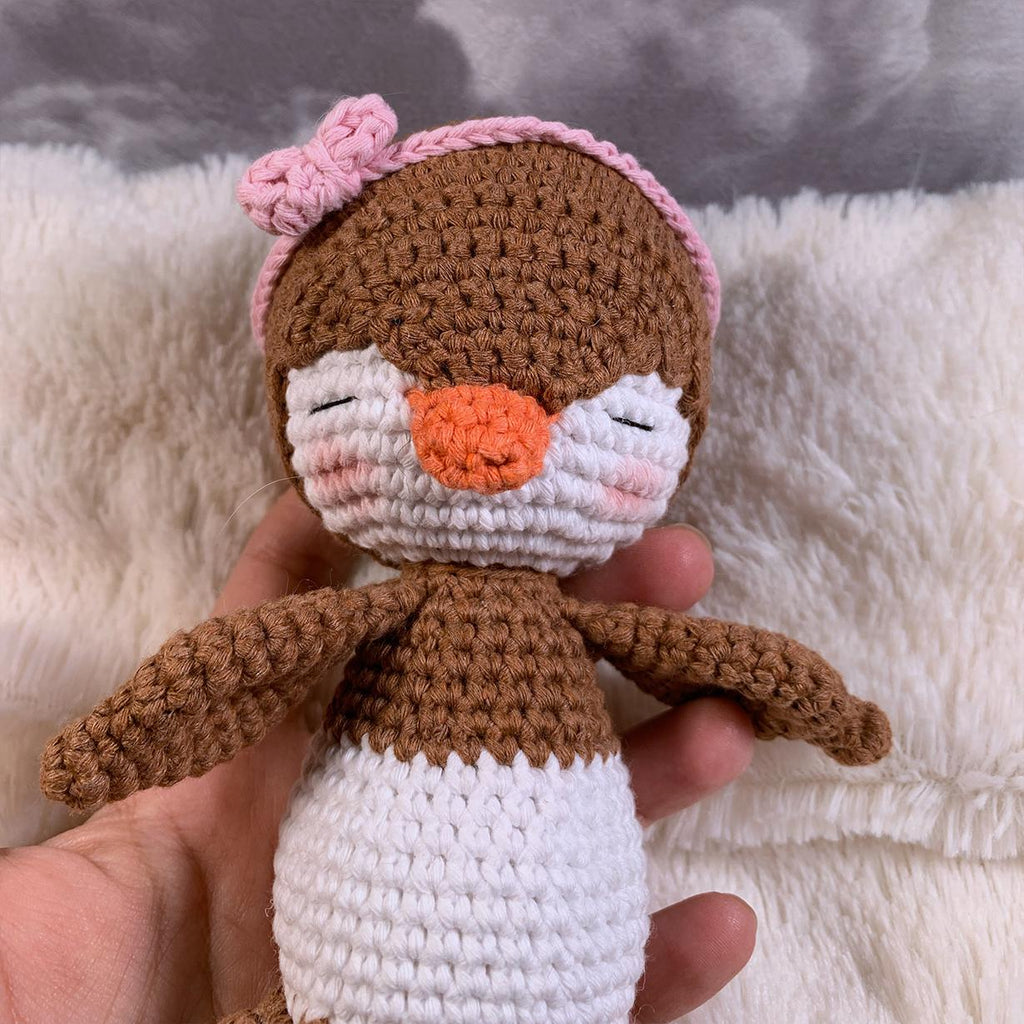 Handmade amigurumi baby duckling, crochet doll, gift, sustainable toy, organic cotton