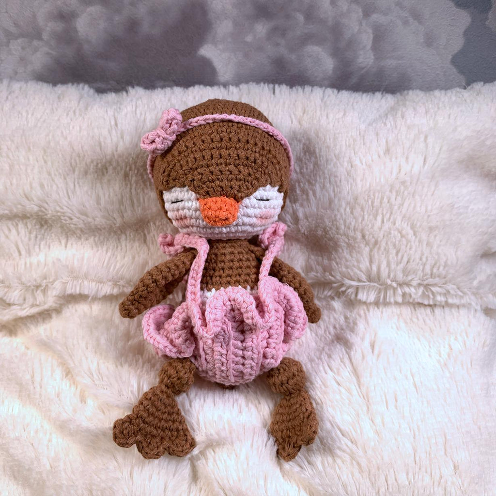 Handmade amigurumi baby duckling, crochet doll, gift, sustainable toy, organic cotton